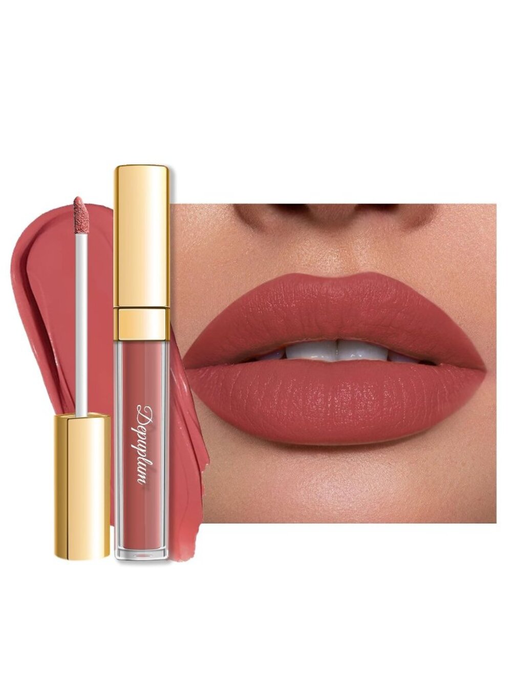 Women's DM13 Rose Heart Matte Liquid Lipstick Wear Waterproof Lip Stain